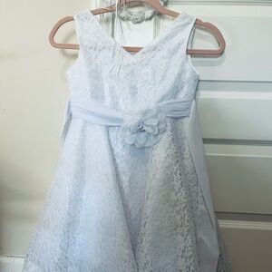 Elegant White Lace Flower Girl Dress